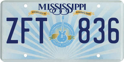 MS license plate ZFT836