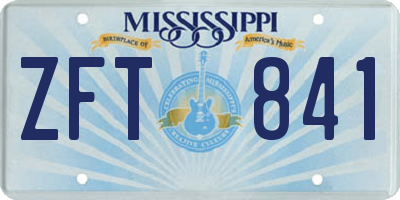MS license plate ZFT841