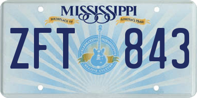 MS license plate ZFT843