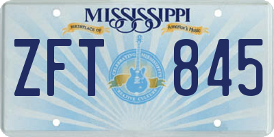 MS license plate ZFT845