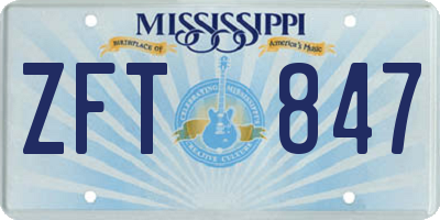 MS license plate ZFT847