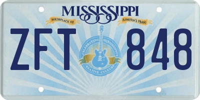 MS license plate ZFT848