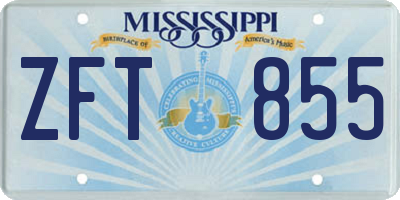 MS license plate ZFT855