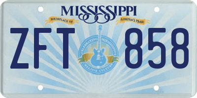 MS license plate ZFT858