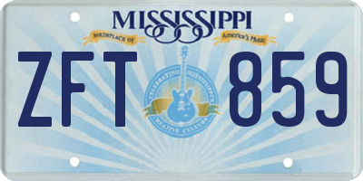 MS license plate ZFT859