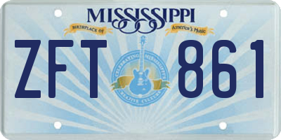 MS license plate ZFT861