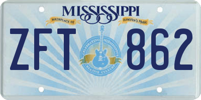 MS license plate ZFT862