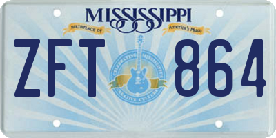 MS license plate ZFT864