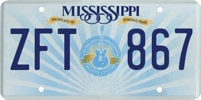MS license plate ZFT867
