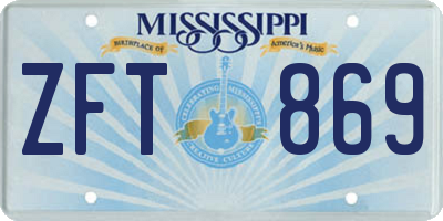 MS license plate ZFT869