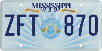 MS license plate ZFT870