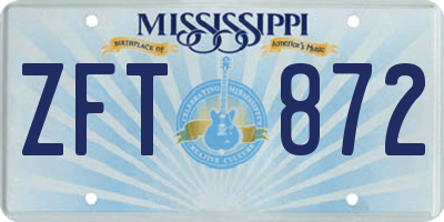 MS license plate ZFT872
