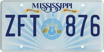 MS license plate ZFT876