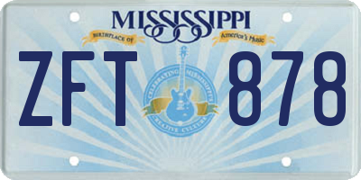 MS license plate ZFT878