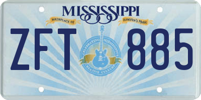 MS license plate ZFT885
