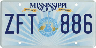 MS license plate ZFT886