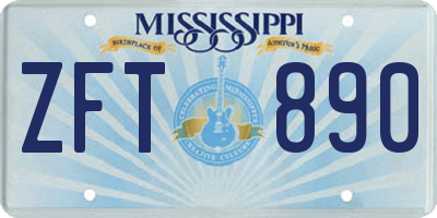MS license plate ZFT890