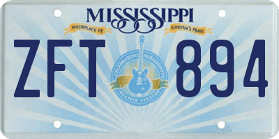 MS license plate ZFT894