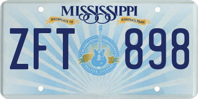 MS license plate ZFT898