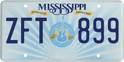 MS license plate ZFT899