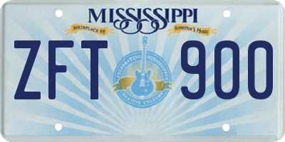 MS license plate ZFT900
