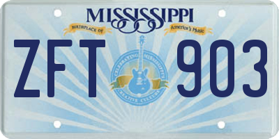 MS license plate ZFT903
