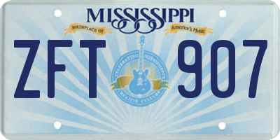 MS license plate ZFT907