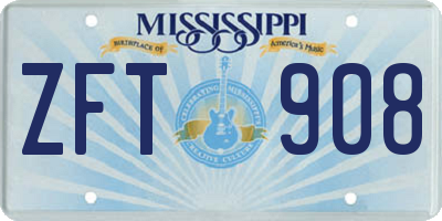 MS license plate ZFT908