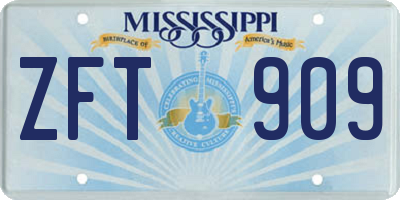 MS license plate ZFT909