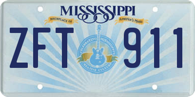 MS license plate ZFT911
