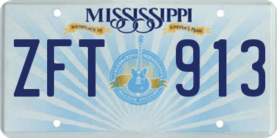 MS license plate ZFT913