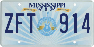 MS license plate ZFT914