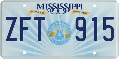 MS license plate ZFT915