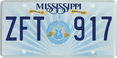 MS license plate ZFT917