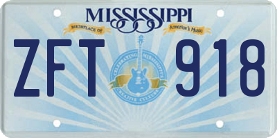 MS license plate ZFT918