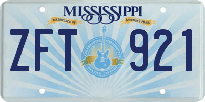 MS license plate ZFT921