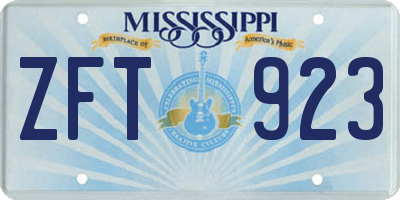 MS license plate ZFT923