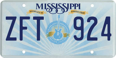 MS license plate ZFT924