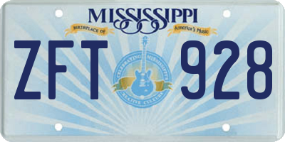 MS license plate ZFT928
