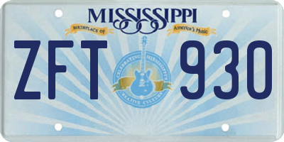 MS license plate ZFT930