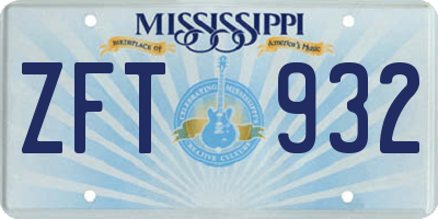 MS license plate ZFT932