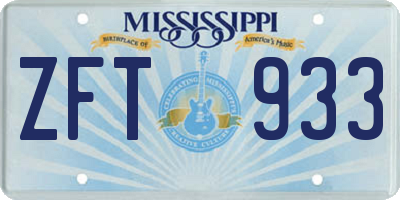 MS license plate ZFT933