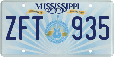 MS license plate ZFT935