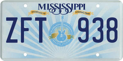 MS license plate ZFT938