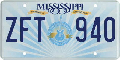 MS license plate ZFT940