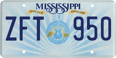 MS license plate ZFT950