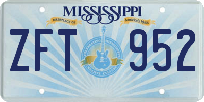 MS license plate ZFT952