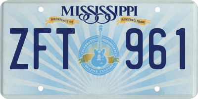 MS license plate ZFT961