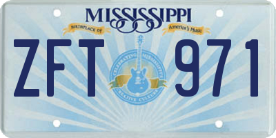 MS license plate ZFT971