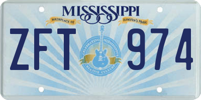 MS license plate ZFT974